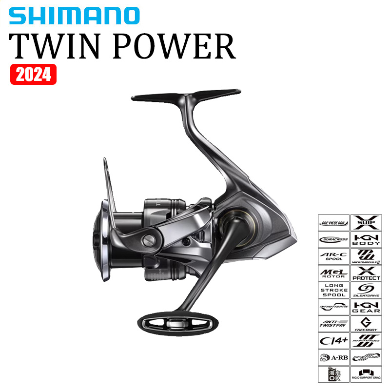 Shimano Reel Sienna - SHIMANO 2024 TWINPOWER Meerwasser-Spinnrolle, 175–265 g,