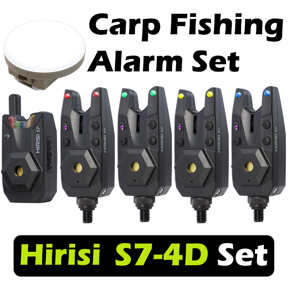 Bite Indicator - Hirisi S7-4D Kabelloses Karpfenangel-Bissalarm-Set Wasserdichter Bissanzeiger