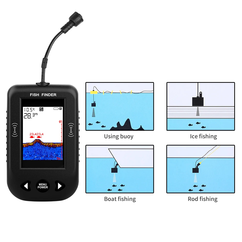 Alarm 100 m tragbare Sonar-Fis – Fishing Depth Finder Bewertung und Preis